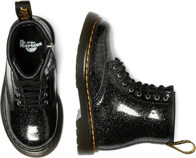 Dr. Martens 1460 T leren veterboots met glitters zwart