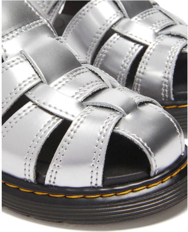 Dr. Martens Caarys J leren sandalen Silver Metallic Patent Lamper