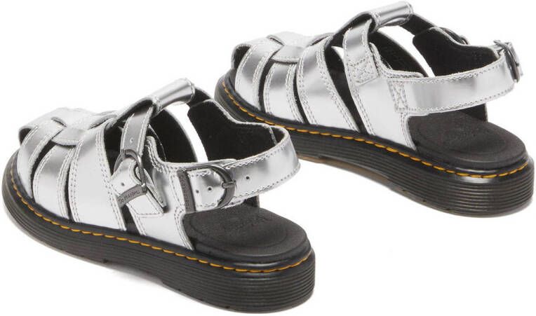 Dr. Martens Caarys J leren sandalen Silver Metallic Patent Lamper