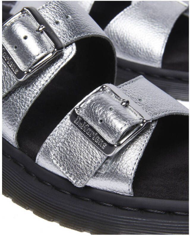 Dr. Martens Josef leren slippers Silver metallic tumble