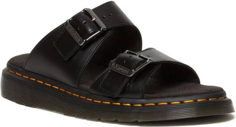 Dr. Martens Josef leren slippers zwart