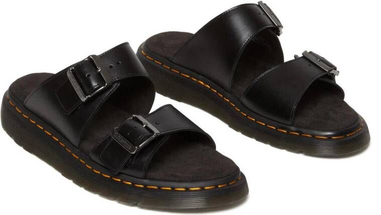 Dr. Martens Josef leren slippers zwart