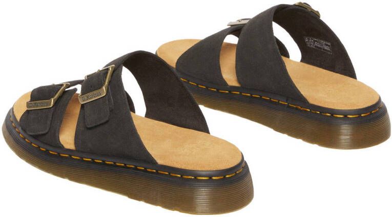 Dr. Martens Josef suède slippers zwart