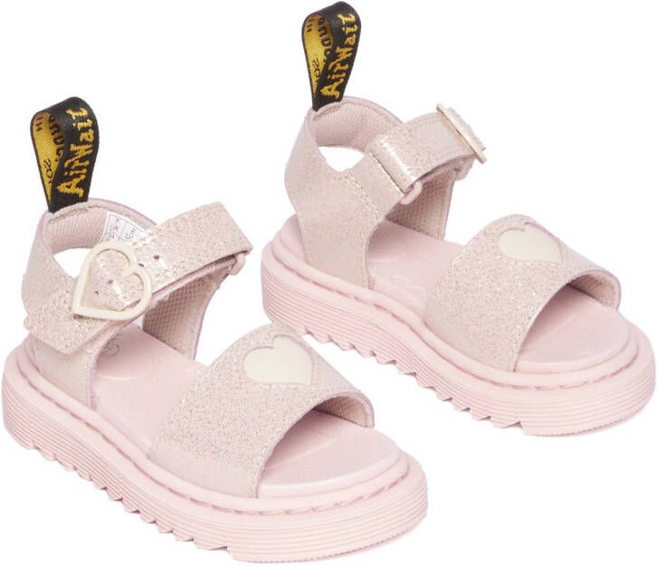 Dr. Martens Marlowe Hearts T leren sandalen Powder Pink