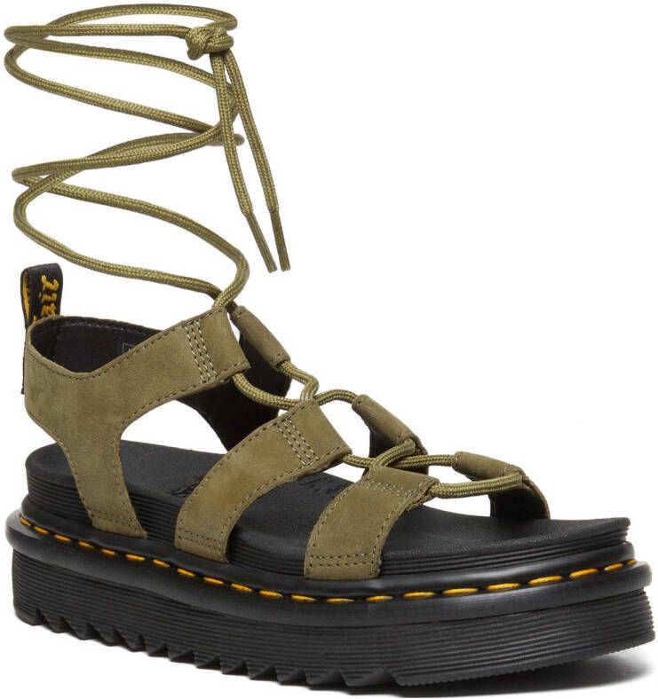 Dr. Martens Nartilla leren sandalen olijfgroen