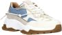 DWRS BONNEY denim chunky leren sneakers goud - Thumbnail 3