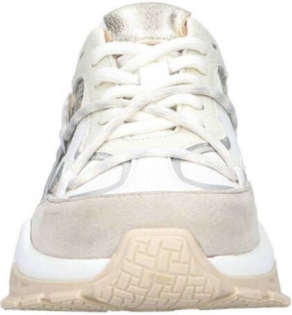 DWRS BONNEY snake chunky leren sneakers beige