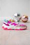 DWRS LABEL Chester White Neon Pink Roze Leer Lage sneakers Dames - Thumbnail 4