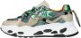 DWRS The label BLACK FRIDAY DEAL Dames Sneakers Taupe Nude Groen Stof Leer - Thumbnail 4