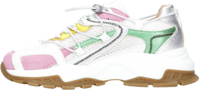 DWRS ISOLA chunky leren sneakers wit roze groen