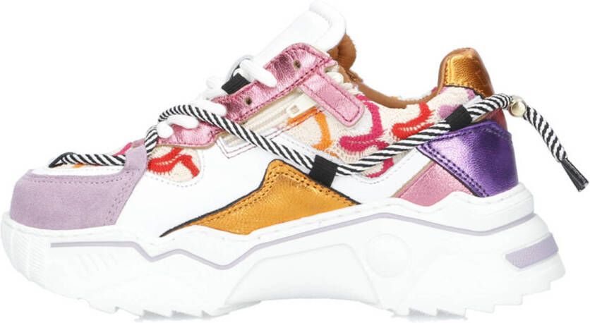DWRS Jupiter chunky leren sneakers roze lila