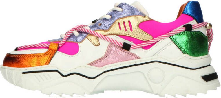 DWRS Jupiter chunky leren sneakers wit multi