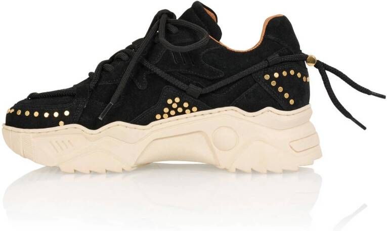 DWRS JUPITER studs chunky leren sneakers zwart