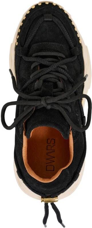 DWRS JUPITER studs chunky leren sneakers zwart