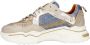 DWRS LABEL DWRS Pluto denim beige jeans Beige Leer Lage sneakers Dames - Thumbnail 4