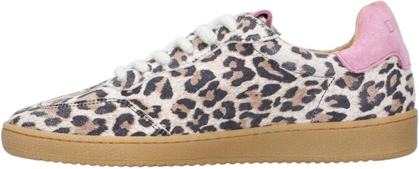 DWRS Poona leopard leren sneakers met panterprint beige roze
