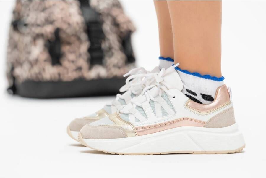 DWRS Senja leren sneakers rosé denim