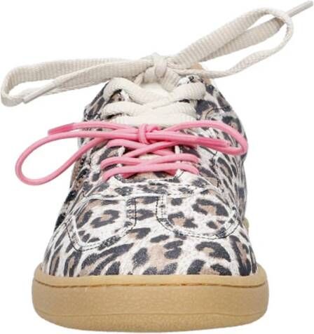 DWRS suède sneakers met panterprint beige