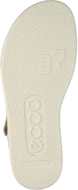 Ecco Flowt leren sandalen met slangenprint beige