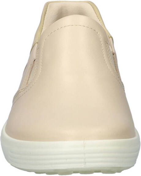 Ecco Soft 7 leren instappers beige