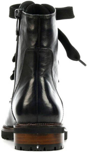 Everybody 11682 leren veterboots zwart