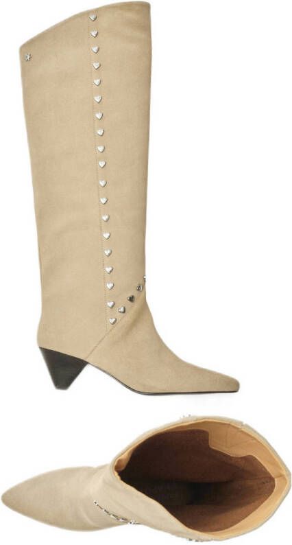Fabienne Chapot Aifa suède hoge laarzen beige