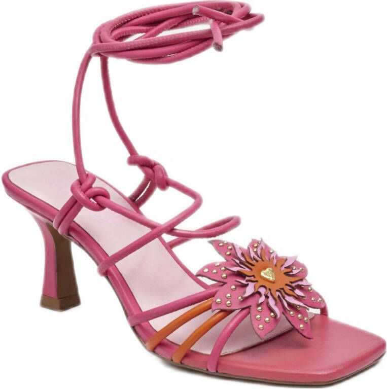 Fabienne Chapot Carrie Heel leren sandalettes roze