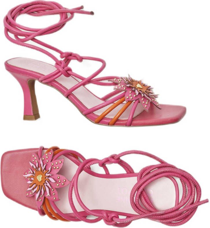Fabienne Chapot Carrie Heel leren sandalettes roze