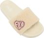 Fila badslippers van imitatiebont beige - Thumbnail 3