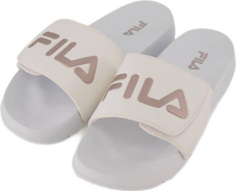 Fila badslippers wit ecru goud