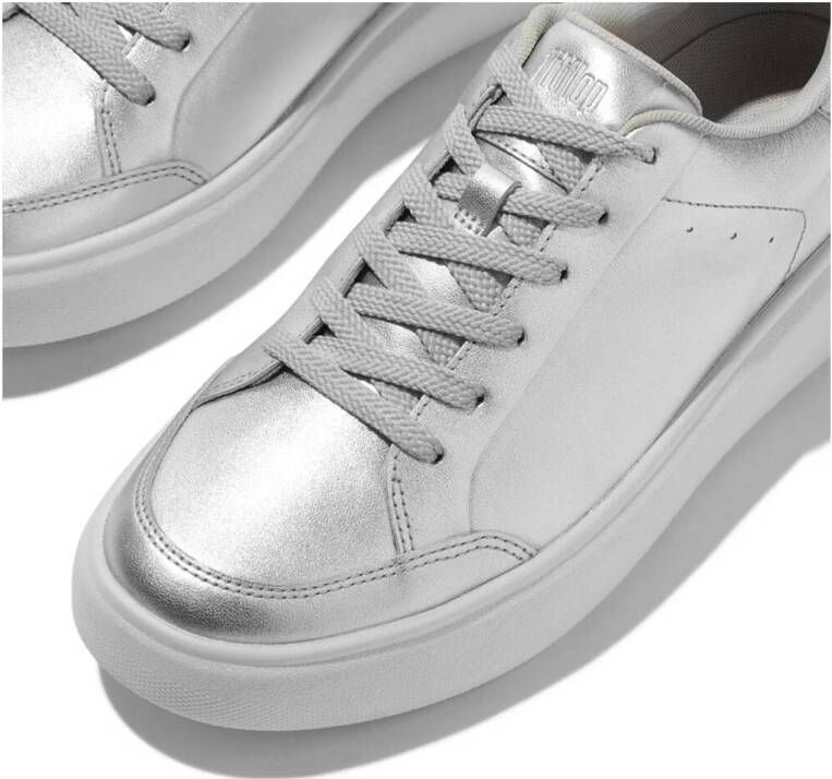 FitFlop TM E5T leren sneakers zilver