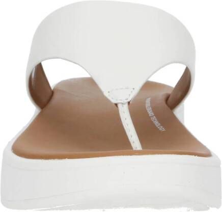FitFlop TM F-mode leren teenslippers ecru