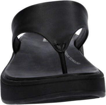FitFlop TM F-mode leren teenslippers zwart