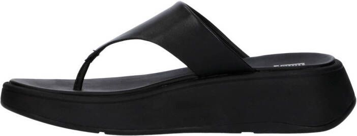 FitFlop TM F-mode leren teenslippers zwart