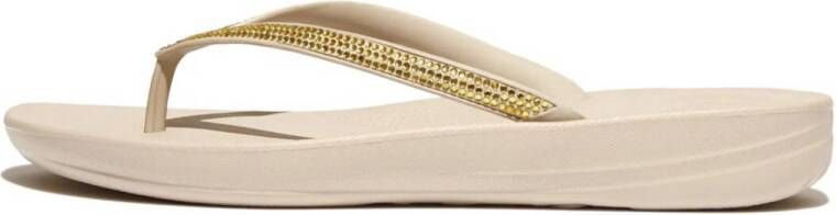 FitFlop TM Iqushion sparkle teenslippers beige