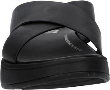 FitFlop TM leren slippers zwart