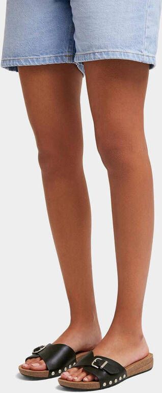 FitFlop TM leren slippers zwart