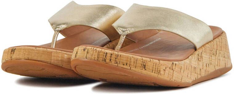 FitFlop TM leren teenslippers goud