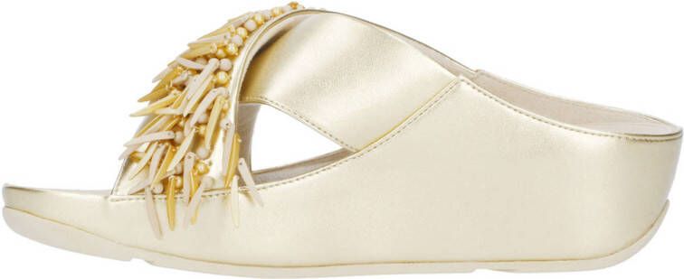 FitFlop TM leren teenslippers goud