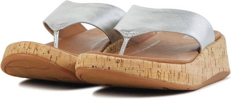 FitFlop TM leren teenslippers zilver