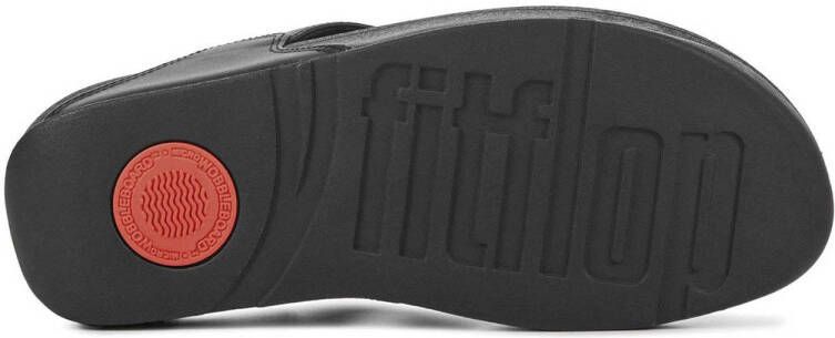 FitFlop TM leren teenslippers zwart