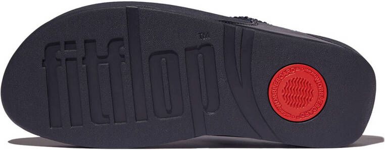 FitFlop TM Lulu Crystal-Mix Toe-Post teenslippers met glitters donkerblauw