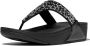 FitFlop TM Lulu Crystal-Mix Toe-Post teenslippers met glitters zwart - Thumbnail 2