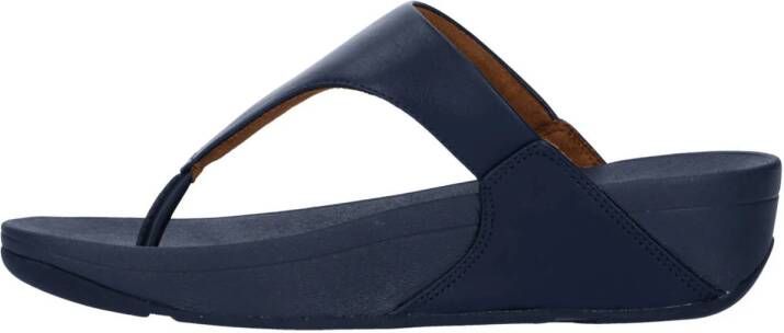 FitFlop TM Lulu leren teenslippers donkerblauw