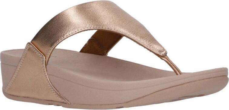 FitFlop TM Lulu leren teenslippers roségoud