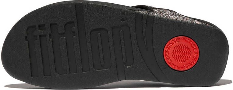 FitFlop TM Lulu Multi Tonal Glitter Toe-Post teenslippers met glitters zwart