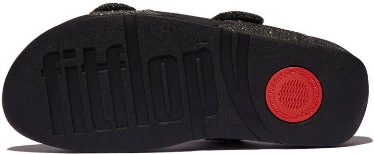 FitFlop TM Lulu Shimmer Adjustable Slides slippers zwart