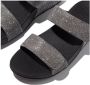 FitFlop TM Lulu Shimmer Adjustable Slides slippers zwart - Thumbnail 4