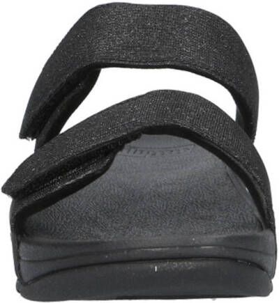 FitFlop TM Lulu Shimmer Adjustable Slides slippers zwart
