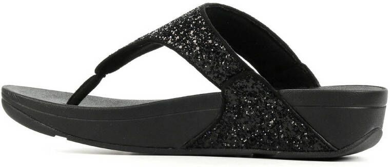 FitFlop TM Lulu Toe Glitter teenslippers zwart